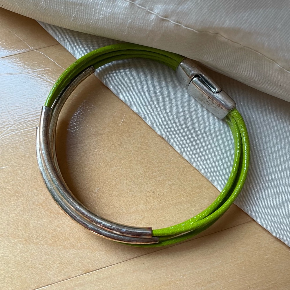Silver and Green Bracelet